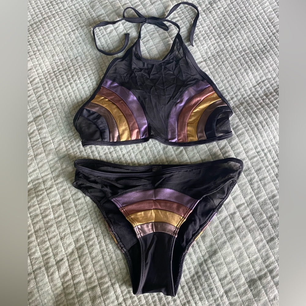 Little Black Diamond Day Dreamer Rave & Swim Set in Metallic Rainbow